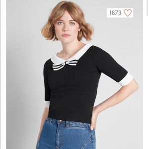 ModCloth collectif pullover sweater with bow - NWT